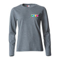 Basic T-Shirt langarm Damen – Grey Melange