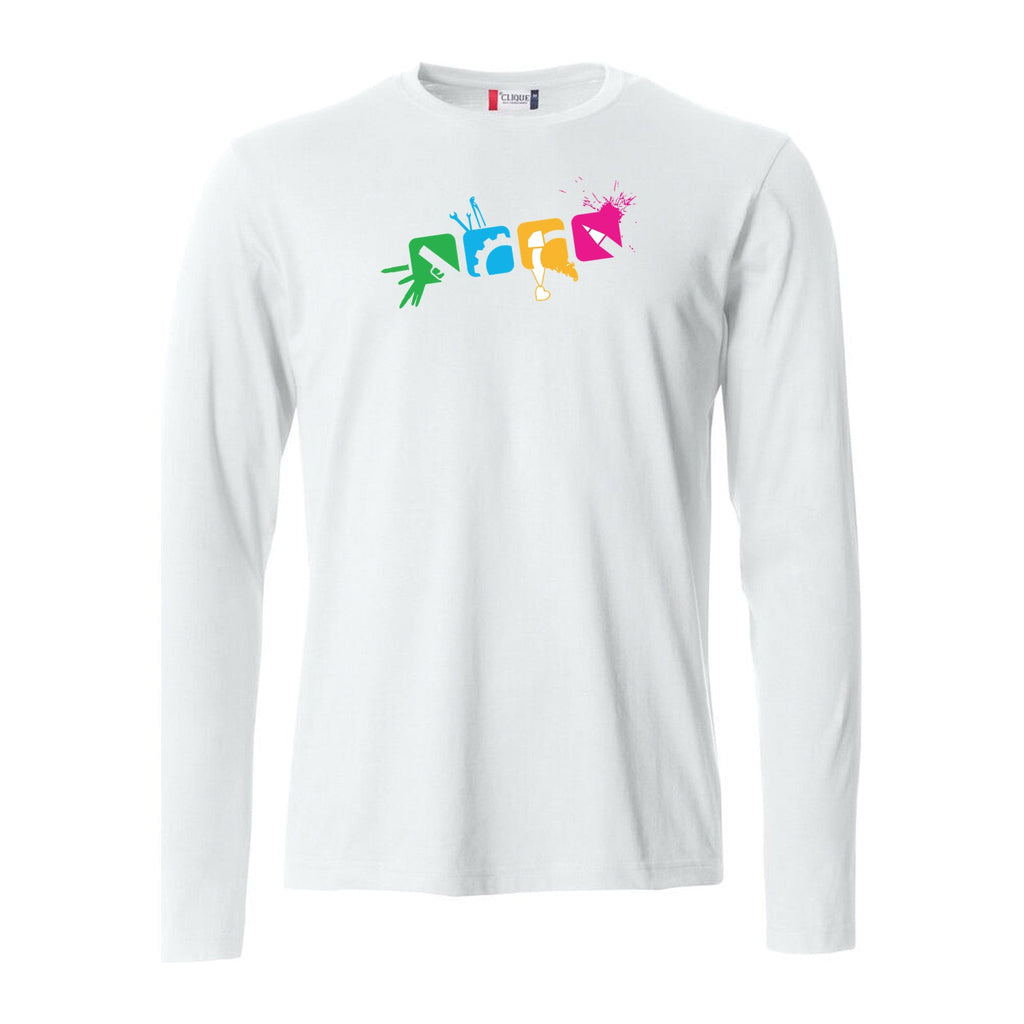 Basic T-Shirt langarm Herren – White