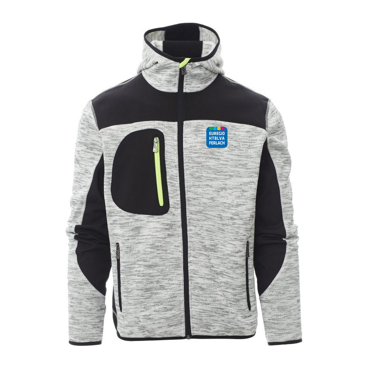 Trip Hybrid Jacke – Grau Meliert/Schwarz-Fluogelb
